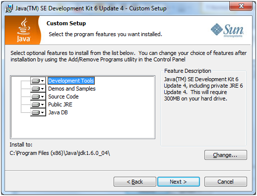 Custom update. Java Development Kit.